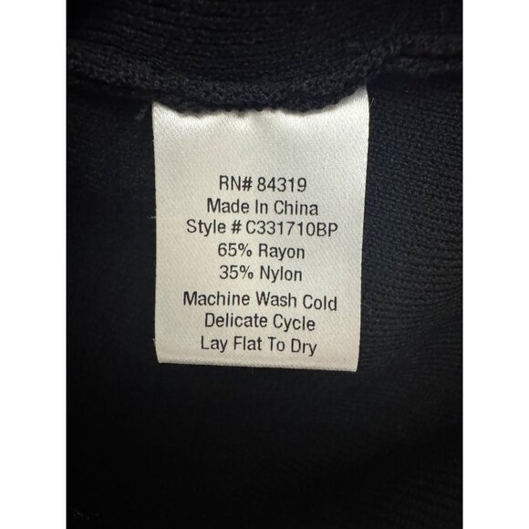 Boston Proper Black Scoop Neck Lace Bell Sleeve Knit Top Shirt Blouse Size XS - Picture 6 of 7